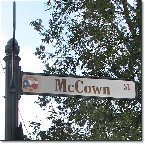 McCown Street at Its Intersection with Caroline Street